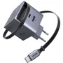 Ugreen Cargador GaN 65W con Cable USB-C Retráctil Gris