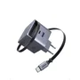 Ugreen Cargador GaN 65W con Cable USB-C Retráctil Gris