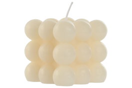 DKD Home Decor Vela 6x5x6 cm Crema Estilo Scandi Basic Candle 28h Cera Parafina (12 Unidades)