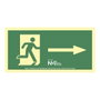 Normaluz Rótulo de Evacuación Clase A con Flecha Derecha, PVC 1mm, 32x16 cm, Color Beige/Verde, para Uso Profesional y Doméstico