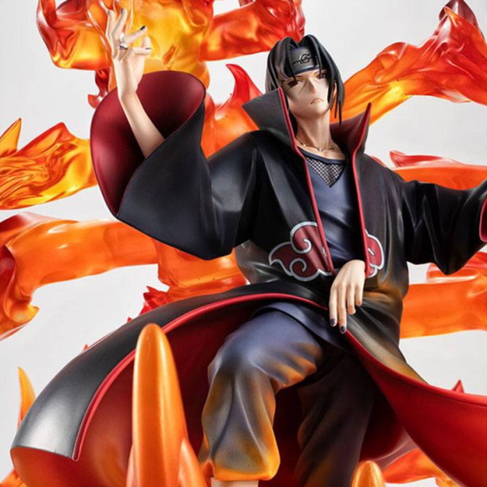Megahouse Figura Naruto Shippuden Uchiha Itachi PVC 38 cm - Figura de anime pintada a mano con base y ventana