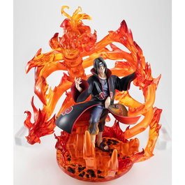 Megahouse Figura Naruto Shippuden Uchiha Itachi PVC 38 cm - Figura de anime pintada a mano con base y ventana
