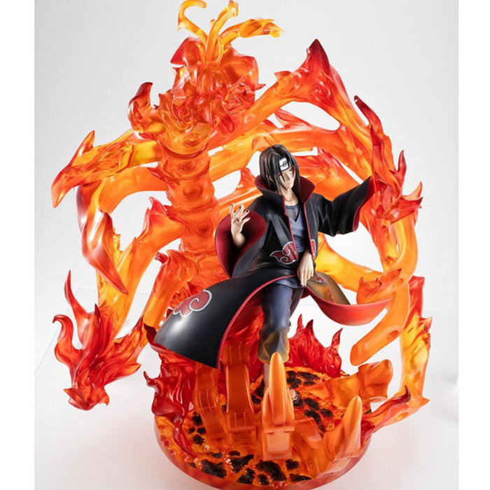 Megahouse Figura Naruto Shippuden Uchiha Itachi PVC 38 cm - Figura de anime pintada a mano con base y ventana