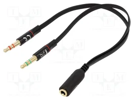 DeLOCK 65967 Adaptador de auriculares 1 x 3,5 mm 4 pin a 2 x 3,5 mm 3 pin