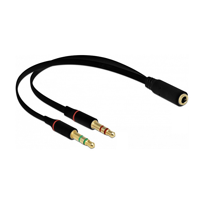 DeLOCK 65967 Adaptador de auriculares 1 x 3,5 mm 4 pin a 2 x 3,5 mm 3 pin