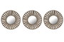 DKD Home Decor Set de 3 Espejos de Yute y Cristal Natural 20x20 cm