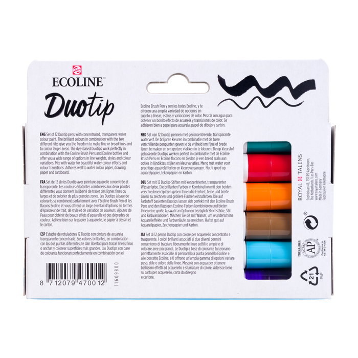 Ecoline Ecoline Duotip estuche Básico con 12 colores