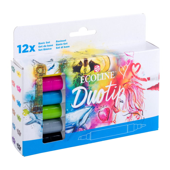 Ecoline Ecoline Duotip estuche Básico con 12 colores