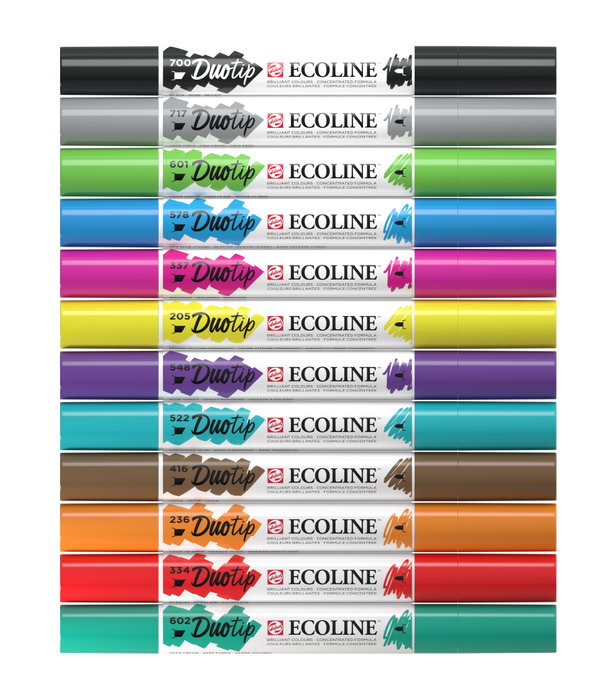 Ecoline Ecoline Duotip estuche Básico con 12 colores