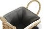 DKD Home Decor Cesta Boho Natural Gris Oscuro Fibra Algodón Pompon Set 2 Unidades 33x33x25 cm