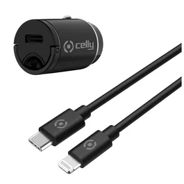 Celly CCMINILIGHT Cargador Coche Smartphone Negro Encendedor Cigarrillos USB
