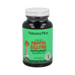 NATURES PLUS Papaya Enzyme Comprimidos Masticables con Papaina para la Digestión 360 Comp.