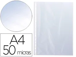 Funda multitaladro Q-connect cristal DIN A4 50 micras (100 unidades)