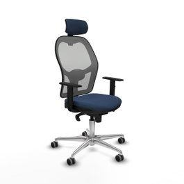 PIQUERAS Y CRESPO Silla de oficina Jorquera con mecanismo Sincro, azul marino y gris