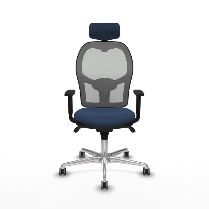 PIQUERAS Y CRESPO Silla de oficina Jorquera con mecanismo Sincro, azul marino y gris PIQUERAS Y CRESPO Silla de oficina Jorquera con mecanismo Sincro, azul marino y gris