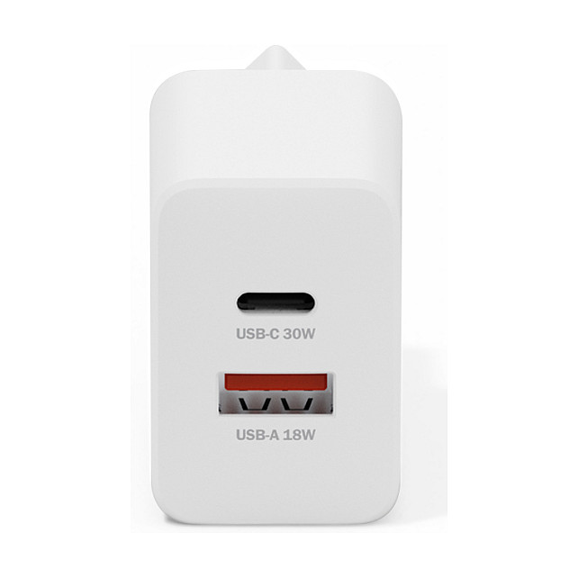 Digitus Cargador USB GaN 30 W con USB-C y USB-A, Blanco