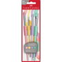 Faber Castell Juego de 4 Pinceles Colores Pastel para Bellas Artes