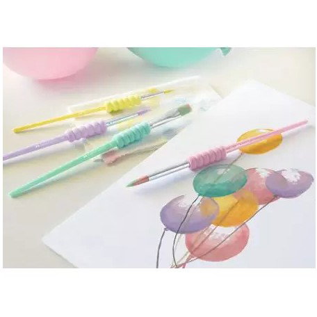 Faber Castell Juego de 4 Pinceles Colores Pastel para Bellas Artes