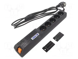 HSK DATA Regleta de alimentación ACAR 504W 3M con 5 tomas y cable de 3m