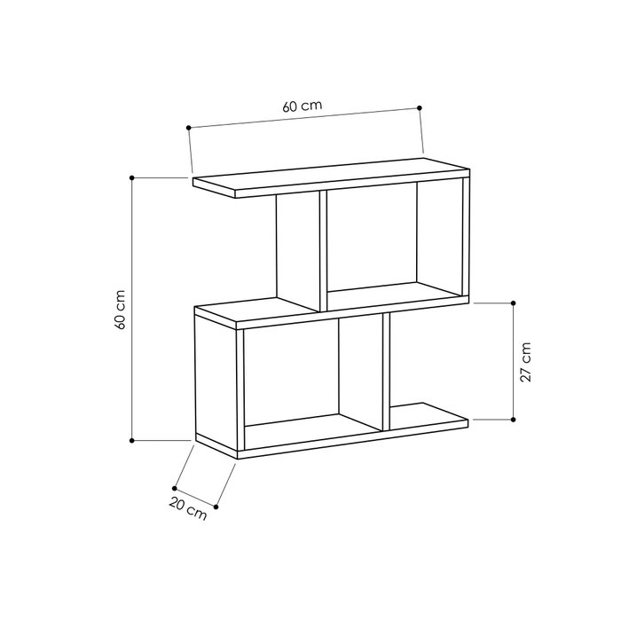 Hanah Home Mesa Auxiliar Roble 60x60x20cm Mania