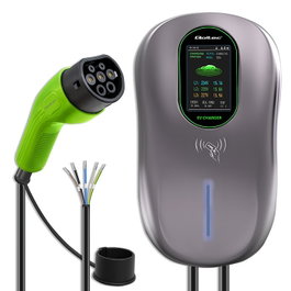 Qoltec Estación de carga EV2w1 Typ2 22kW Wi-Fi LCD RFID 3 fases 5m