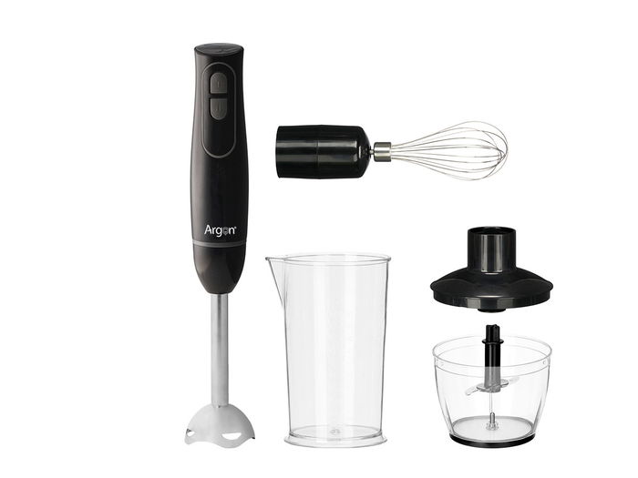 Argon Set Batidora con Accesorios Negra y Gris 1000W 22x22x13.5cm (Set de 6)