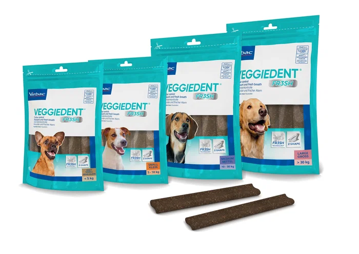 Virbac Veggiedent FR3SH S Láminas Masticables para Perros 5-10 kg