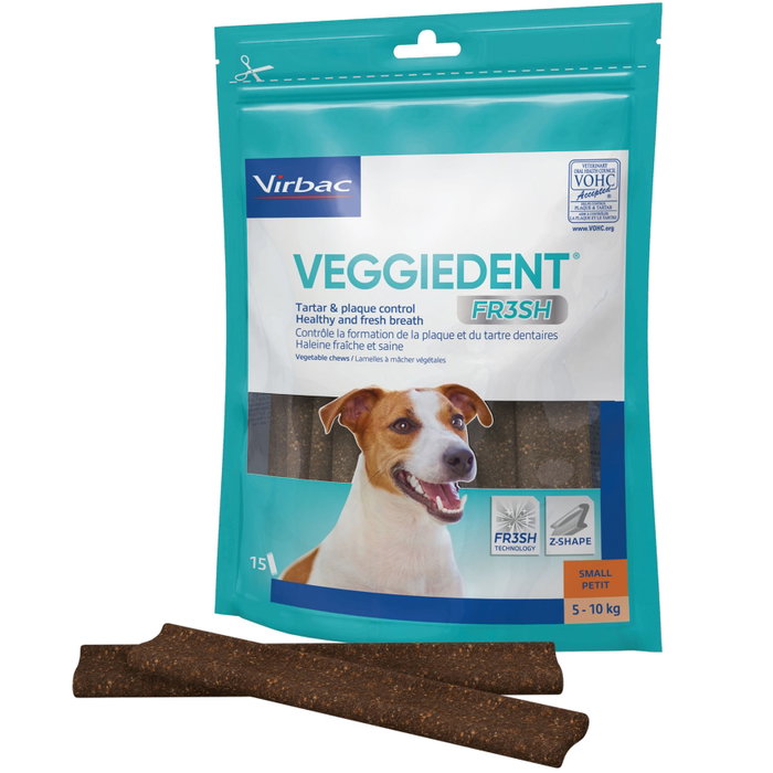 Virbac Veggiedent FR3SH S Láminas Masticables para Perros 5-10 kg