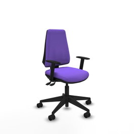 PIQUERAS Y CRESPO Silla de oficina Elche con mecanismo Asincro, Tela Lila, Brazos 1D