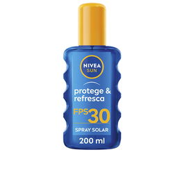 Nivea SUN Protect & Refresh Spray Solar Invisible SPF30, Protección UVA/UVB, Resistente al Agua, 200 ml