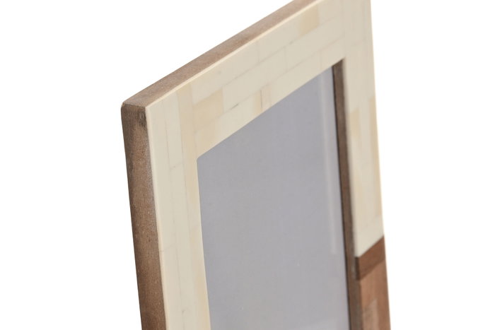 DKD Home Decor Marco de Fotos 15x20 Mango y Resina Blanco