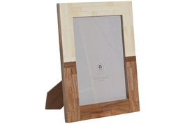 DKD Home Decor Marco de Fotos 15x20 Mango y Resina Blanco