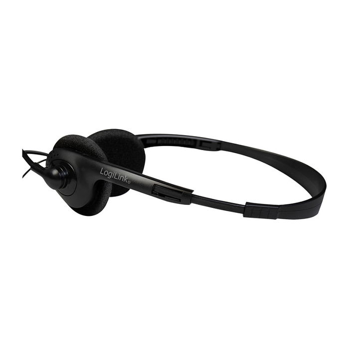 LogiLink Auriculares Diadema Estéreo con Micrófono HS0052 - Alámbrico, 3.5mm, para Oficina/Centro de Llamadas, Negro LogiLink Auriculares Diadema Estéreo con Micrófono HS0052 - Alámbrico, 3.5mm, para Oficina/Centro de Llamadas, Negro