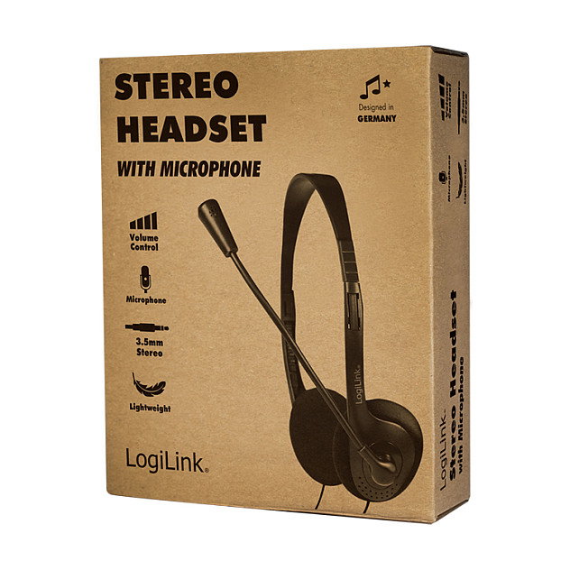 LogiLink HS0052 Auriculares de Diadema Negros con Conector Jack 3,5 mm