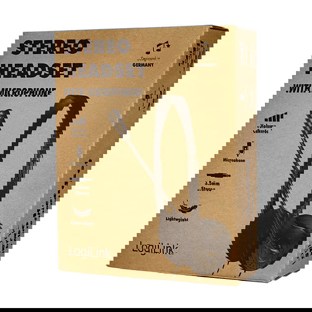 LogiLink Auriculares Diadema Estéreo con Micrófono HS0052 - Alámbrico, 3.5mm, para Oficina/Centro de Llamadas, Negro LogiLink Auriculares Diadema Estéreo con Micrófono HS0052 - Alámbrico, 3.5mm, para Oficina/Centro de Llamadas, Negro