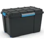 Thisga Caja de Almacenamiento con Ruedas Hermética 110 Litros Negra