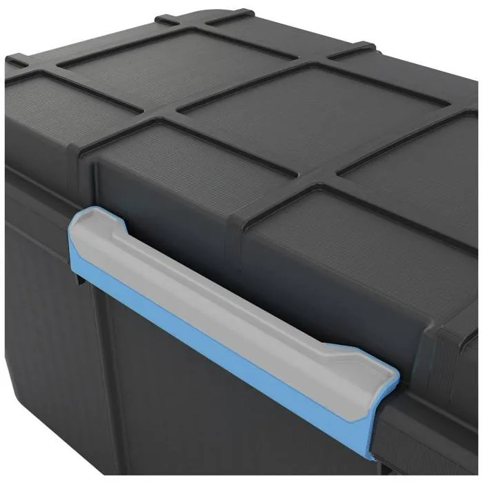 Thisga Caja de Almacenamiento con Ruedas Hermética 110 Litros Negra