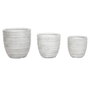 DKD Home Decor Set de 3 Maceteros de Magnesia Gris