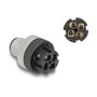 DeLOCK Conector M12 codificado A de 4 pines macho con montaje de tornillo