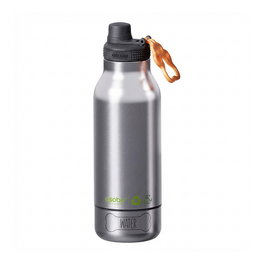 Asobu Dog Bowl Buddy Botella de acero inoxidable reciclado con 2 cuencos, Plata