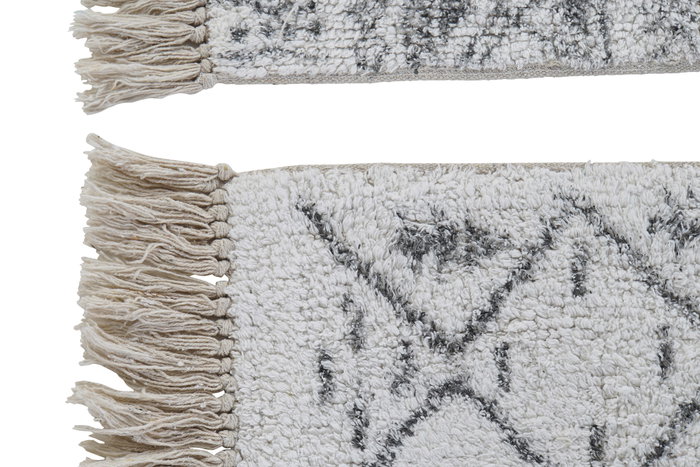 DKD Home Decor Alfombra Boho Blanco Negro 40x60 cm 4 Unidades