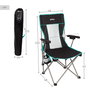 Aktive Silla plegable camping negra con respaldo de rejilla