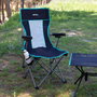 Aktive Silla plegable camping negra con respaldo de rejilla