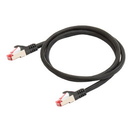 PYTHON Series Cat.6 Patchkabel con trenzado de nylon negro 1m
