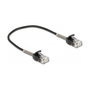 DeLOCK Cable de red RJ45 Cat.6A 25 cm Negro con protección contra dobleces