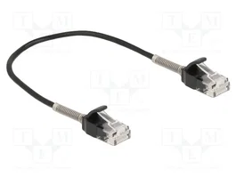 DeLOCK Cable de red RJ45 Cat.6A 25 cm Negro con protección contra dobleces