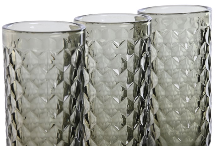 DKD Home Decor Set de 6 Copas de Cristal de 150 ml, Gris
