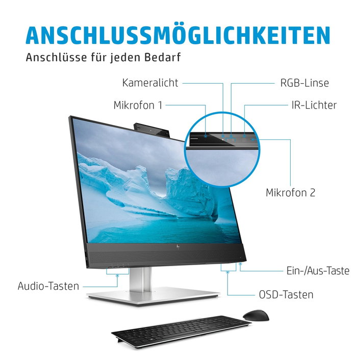 HP Monitor de videoconferencia FHD E24mv G4 23,8 pulgadas HP Monitor de videoconferencia FHD E24mv G4 23,8 pulgadas