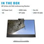 HP E24mv G4 - Monitor de videoconferencia Full HD IPS de 60.5 cm (23.8") con altavoces, cámara 5 MP, micrófono, HDMI, DisplayPort, USB-C, VGA y montaje VESA - Negro/Plata