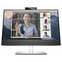 HP E24mv G4 - Monitor de videoconferencia Full HD IPS de 60.5 cm (23.8") con altavoces, cámara 5 MP, micrófono, HDMI, DisplayPort, USB-C, VGA y montaje VESA - Negro/Plata